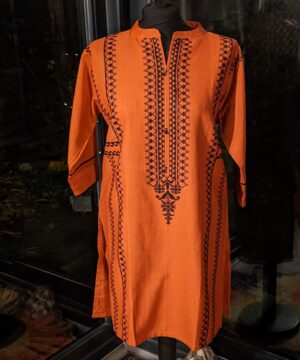 Orange karandi top with embroidery